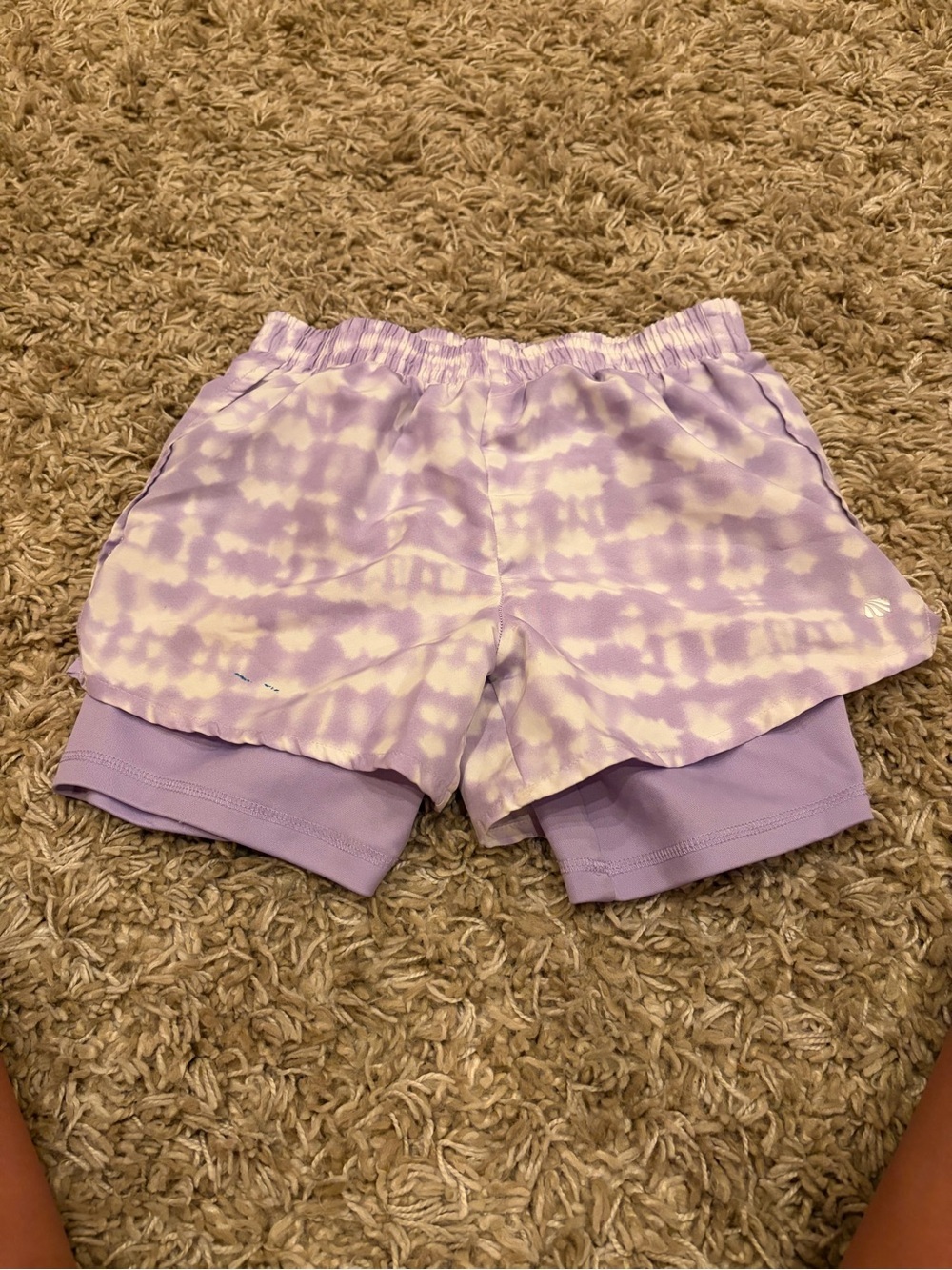 Marika Lavender Tie-Dye Girls' Athletic Shorts